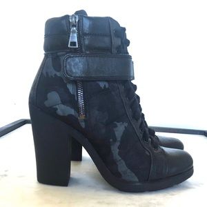 Prada black camo combat boots size 7